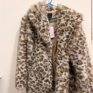 Wild Fable Leopard Print Faux Fur Coat
